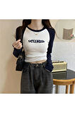 Y2K Secendo Reglan Uzun Kol Crop Top