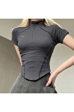 Y2K Harajuku Kısa Kol Crop Top