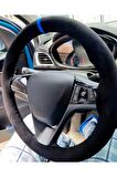Chevrolet Aveo Uyumludikmeli Direksiyon Kılıfı Kırmızı Yüzüklü Alkantara (NUBUK)