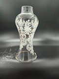 AVİZE LAMBA CAMI.ALTIN YALDIZLI,MOTİFLİ (Alt yuva çapı:4.50 cm-h:21.00 cm) (E.14) Mum ampule göre.