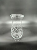 AVİZE LAMBA CAMI.KÜÇÜK,ŞEFFAF,DEKORLU (E.14) (Alt çap:4.50cm-h:17.50cm)Mum ampule göre.