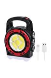 Hb-6678c Cob Ledli 20 Watt 3 Kademeli Şarj Edilebilir Usb Çıkışlı Solar Lamba (4172)