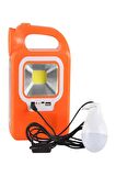 Hb-6399a Cob Ledli Solarlı 3 Kademeli Usb Çıkışlı Şarjlı Işıldak Fener (1 Adet Ampulü Un