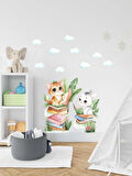 Çocuk Odası Kedi İle Tavşan Duvar Sticker