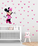 Minnie Mouse Çocuk Bebek Odası Duvar Kağıdı Aksesuarları Süsü Sticker