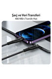 Ankacep Xiaomi Mi 8 9 9T SE Lite Uyumlu  Şarj Kablosu 60W Type-C to Type-C 3 metre Az-Ca116