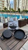 AZRA 3lü GRİ Döküm Granit  Kaplama Sahan Seti Tava 18-20-22 Cm