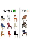 Bürümcük kumaş, esnek sandalye kılıfı. 6 adet lastikli, yıkanabilir, standart sandalye örtüsü.