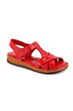 Kadın Hakiki Deri Kırmızı Ortopedik Comfort Sandalet B223