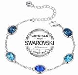  Monemel  Swarovski Mavi Renkli Bileklik