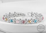 Monemel Renkli Swarovski® Taşlı Su Yolu Bileklik (Altın Kaplama)