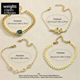 ZİRKON TAŞLI YILAN FİGÜRLÜ BUĞDAY ÇOKLU BİLEKLİK