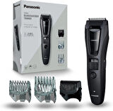 Panasonic ER-GB62-H503 erkekler için sakal, saç ve vücut kesme makinesi, taşınabilir, kablosuz, su geçirmez düzeltici, 39 uzunluk ayarı, 3 başlık, kablosuz ve kablolu çalışma, mat gri