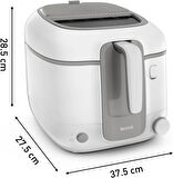 Tefal Fr3100 Super Uno Access Fritöz, Koku Filtresi, Çıkarılabilir Kap, Beyaz Gri, 2,2 Litre
