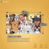 Monnhein Mama ve Su Evcil Hayvan Beslenme Matı, Kolay Temizlenen Emici Su Geçirmez Kumaş, Küçük Orta Boy ve Büyük Kedi ve Köpekler için Dayanıklı Köpek Kedi Paspas (40x60, Renkli Köpekler)