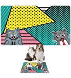 Monnhein Mama ve Su Evcil Hayvan Beslenme Matı, Kolay Temizlenen Emici Su Geçirmez Kumaş, Küçük Orta Boy ve Büyük Kedi ve Köpekler için Dayanıklı Köpek Kedi Paspas (40x60, Halloween)