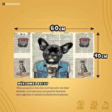 Monnhein Mama ve Su Evcil Hayvan Beslenme Matı, Kolay Temizlenen Emici Su Geçirmez Kumaş, Küçük Orta Boy ve Büyük Kedi ve Köpekler için Dayanıklı Köpek Kedi Paspas (40x60, Bulldog)