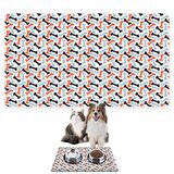 Monnhein Mama ve Su Evcil Hayvan Beslenme Matı, Kolay Temizlenen Emici Su Geçirmez Kumaş, Küçük Orta Boy ve Büyük Kedi ve Köpekler için Dayanıklı Köpek Kedi Paspas (40x60, Renkli Kemikler)