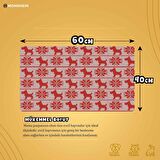 Monnhein Mama ve Su Evcil Hayvan Beslenme Matı, Kolay Temizlenen Emici Su Geçirmez Kumaş, Küçük Orta Boy ve Büyük Kedi ve Köpekler için Dayanıklı Köpek Kedi Paspas (40x60, Noel Köpek)