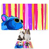 Monnhein Mama ve Su Evcil Hayvan Beslenme Matı, Kolay Temizlenen Emici Su Geçirmez Kumaş, Küçük Orta Boy ve Büyük Kedi ve Köpekler için Dayanıklı Köpek Kedi Paspas (50x35, Renkli Bulldog)