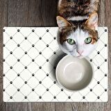 Monnhein Mama ve Su Evcil Hayvan Beslenme Matı, Kolay Temizlenen Emici Su Geçirmez Kumaş, Küçük Orta Boy ve Büyük Kedi ve Köpekler için Dayanıklı Köpek Kedi Paspas (40x60, Mini Pati)