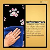 Monnhein Mama ve Su Evcil Hayvan Beslenme Matı, Kolay Temizlenen Emici Su Geçirmez Kumaş, Küçük Orta Boy ve Büyük Kedi ve Köpekler için Dayanıklı Köpek Kedi Paspas (40x60, Siyah Renkli Pati)