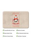 Sevimli Tasarımlı Yılbaşı Dekoru Banyo Paspası, Kaymaz Taban, Makinede Yıkanabilir, Yeni Yıl Paspası (40X60)