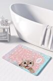 Sevimli Tasarımlı Mikrofiber 2'li Takım Banyo Paspası, Kaymaz Taban, Makinede Yıkanabilir (40x60_50x80)