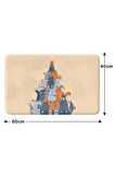 Sevimli Tasarımlı Yılbaşı Dekoru Banyo Paspası, Kaymaz Taban, Makinede Yıkanabilir, Yeni Yıl Paspası (40X60)