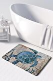Sevimli Tasarımlı Mikrofiber Banyo Paspası, Kaymaz Taban, Makinede Yıkanabilir (40X60)