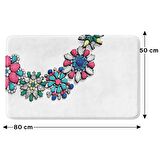 Monnhein  Mikrofiber Banyo Paspası, Kaymaz Taban, Makinede Yıkanabilir, Banyo Halısı (50x80)