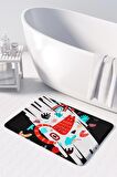 Monnhein  Mikrofiber Banyo Paspası, Kaymaz Taban, Makinede Yıkanabilir, Banyo Halısı (50x80)