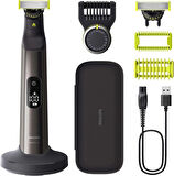 Philips OneBlade Pro 360 Face & Body – Elektrikli sakal kesici, tıraş makinesi ve vücut tıraş makinesi, 2 x 360 bıçak, 1 x 20 uzunluk ayarlı tarak, 1 x vücut kiti, 1 x şarj istasyonu, 1 x seyahat