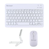 Microcase S10 Lite ile uyumlu Türkçe Bluetooth Klavye+Mouse+Tablet Standı Beyaz AL5166