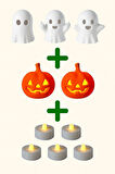 Halloween Seti (Hayalet + Kabak + LED Mum 10 Parça) Cadılar Bayramı Konsepti