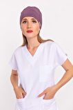 Unisex Düz Leylak Cerrahi Bone Hemşire Doktor Ameliyat Saç Bonesi