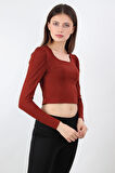 ALEXANDERGARDI KOLU BÜZGÜLÜ CROP BLUZ (B19-155502)