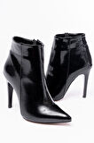 VRT-4802 Siyah Kroko Yüksek İnce Topuklu Fermuarlı Kadın Bot