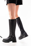 236-3021 Siyah Fermuarlı Günlük Kadın Çizme