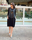 Kadın Viskon Kumaş Cep Detaylı üçlü Takım