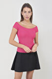 ALEXANDERGARDI CARMEN YAKA CROP T-SHİRT (B22-39100)