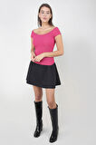 ALEXANDERGARDI CARMEN YAKA CROP T-SHİRT (B22-39100)