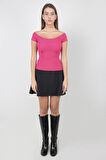 ALEXANDERGARDI CARMEN YAKA CROP T-SHİRT (B22-39100)
