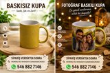 Sarı Simli Kişiye Özel Baskılı Kupa