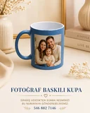 Mavi Simli Kişiye Özel Baskılı Kupa