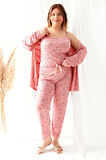 Sabahlıklı Dantel Detaylı Büyük Beden Pegasus Kadın Pijama Takımı-Çeyizlik Takım