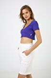ALEXANDERGARDI DÜĞMELİ CROP T-SHİRT (B21-5025)
