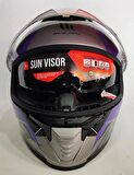 Mt Thunder 4SV Valiant B2 Güneş Vizörlü Kask Mor Parlak Gri Sarı XL