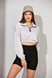 ALEXANDERGARDI FERMUARLI CROP SWEATSHİRT (B22-11000)