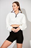 ALEXANDERGARDI FERMUARLI CROP SWEATSHİRT (B22-11000)